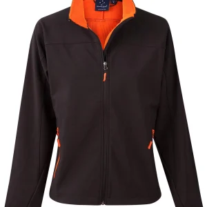 Ladies Softshell Jacket - Black and Orange