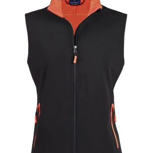 Ladies Softshell Vest - Black and Orange