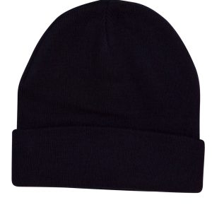 Roll Up Acrylic Beanie - Navy